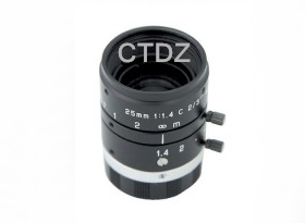 JHF25M工业FA镜头双锁定百万定焦镜头25mmF1.4光圈2/3"C口